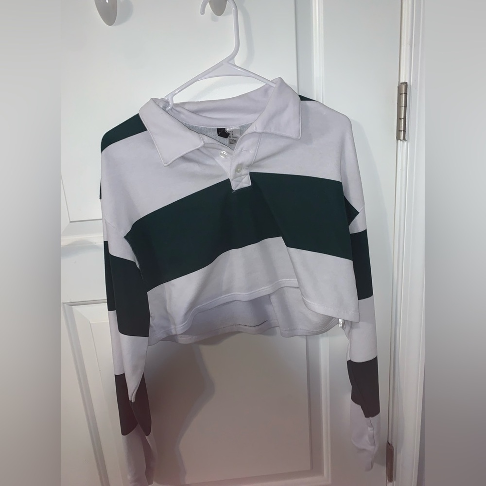 H&M striped crop top size medium